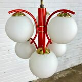 Richard Essig space age design lampe suspendue rouge