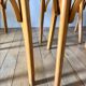 Set of 6 Luterma bistro chairs in blond wood and skaï 50s