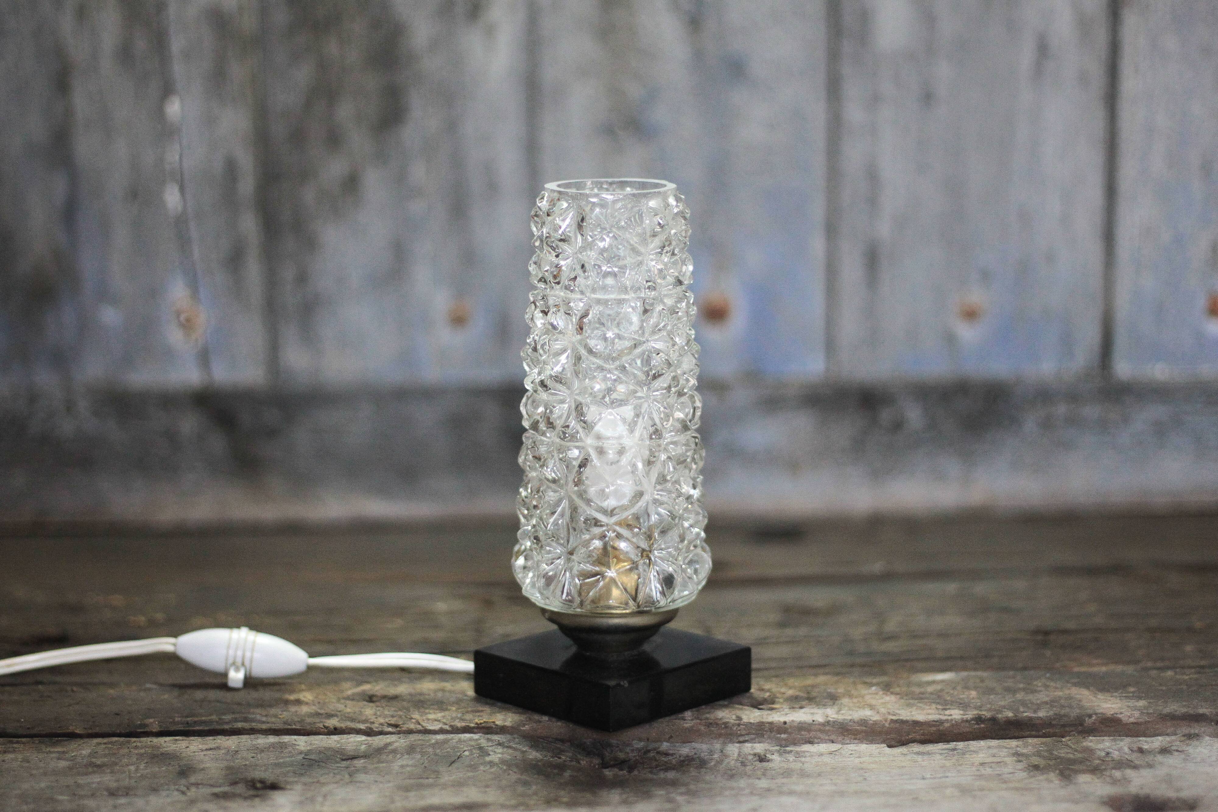 Vintage table lamp, bedside lamp with glass globe, accent lamp, decor.