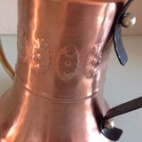 Brushed red copper watering can vintage 60s/70s
