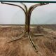 Glass round table - design 70s - Hollywood Regency