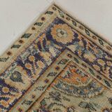 7x9 Orange & Cream Oriental Pattern Vintage Rug, 202x282Cm