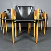 set 6 Modernist dining chairs by Arnold Merckx for Arco, Dutch design 1980s