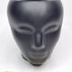 Anthropomorphic pot cover in matt black glazed ceramic, 80s