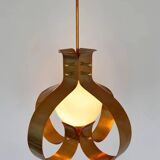 XXL pair of design mid-century large brass pendants / chandeliers - 1980s