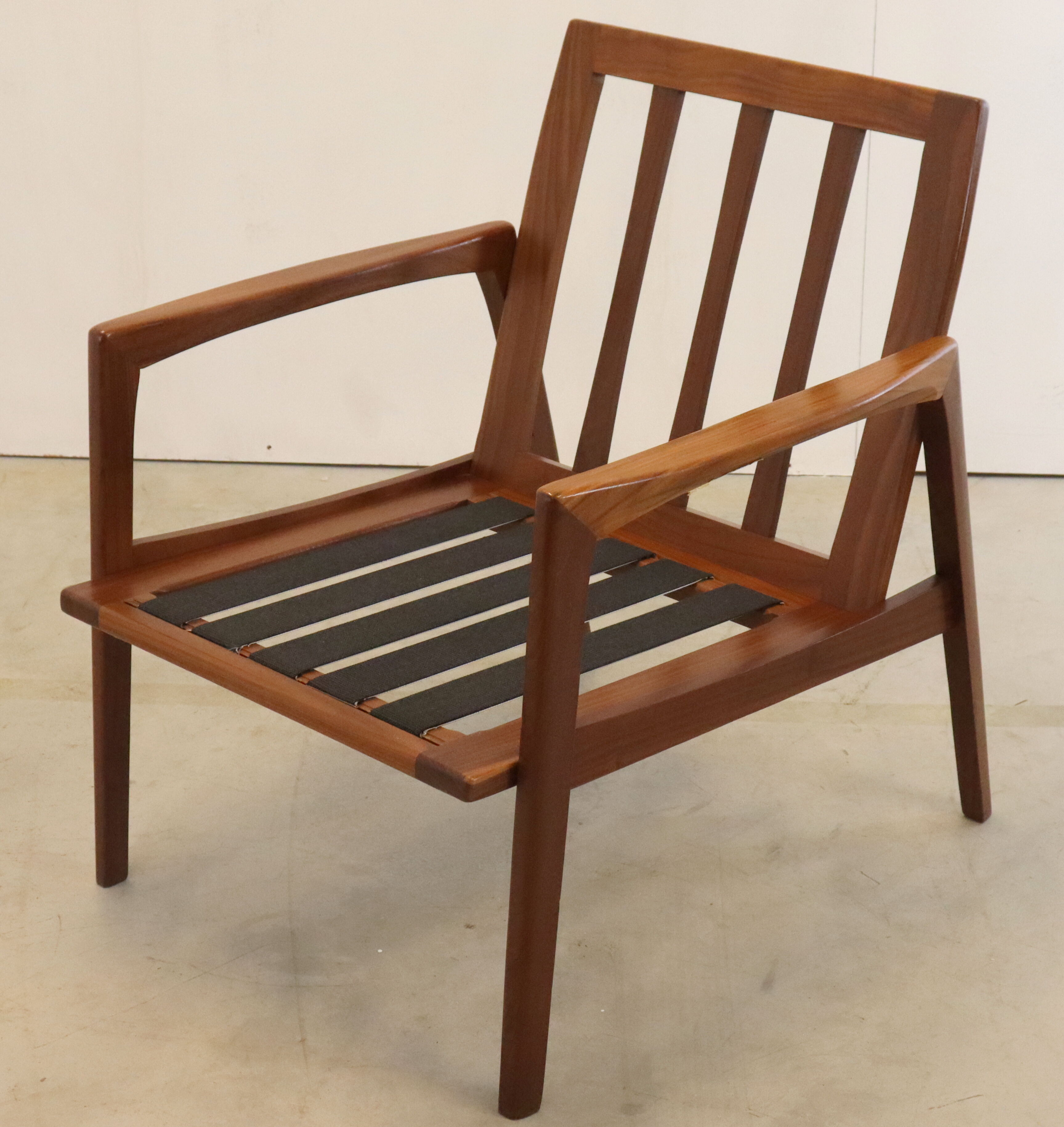 Mid century teak Armchair 'Mettmann' - reupholstered