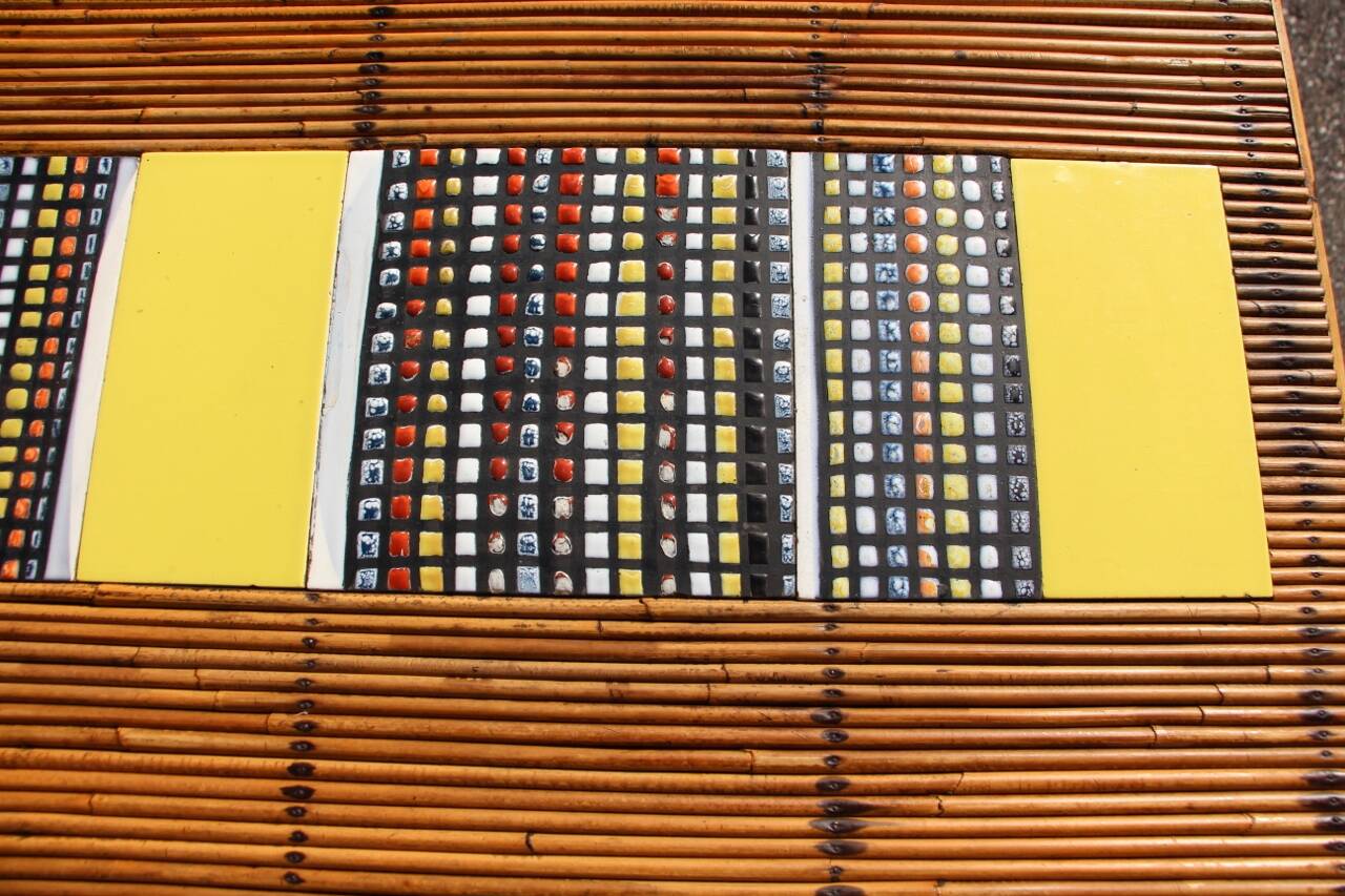 dining room table with tiles from Roger Capron