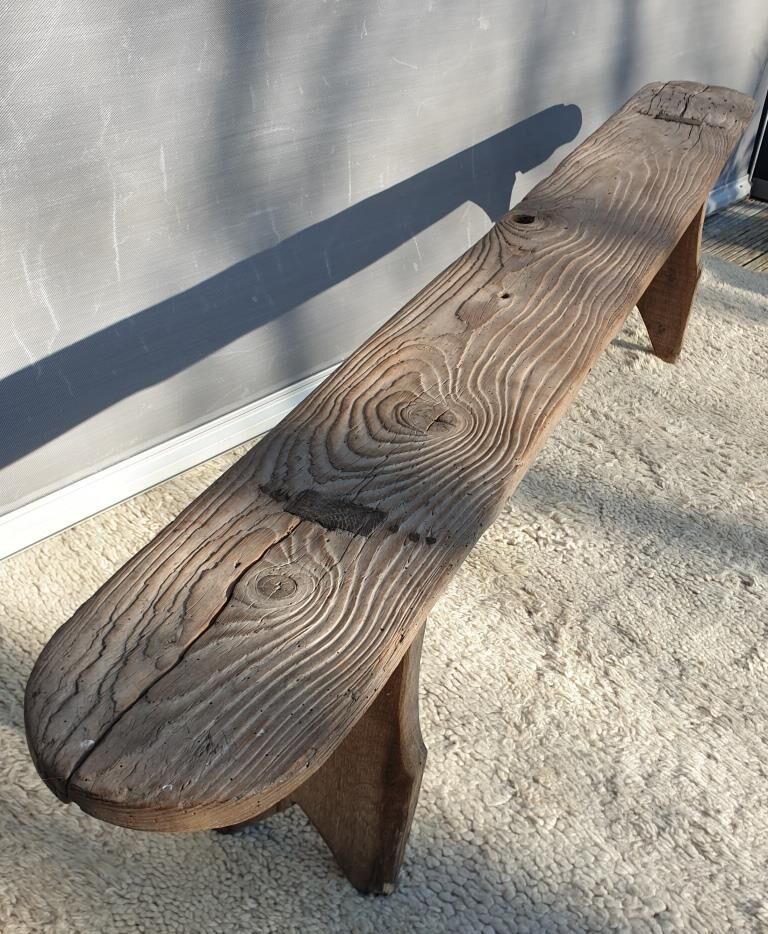 Spinning bench XIXth wooden XL 203cm