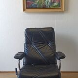 Scandinavian design leather armchairs 70s