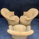 Suite de 3 fauteuils crapaud vintage