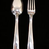 12 large cutlery ballshoe forks in silver metal Model SUZY