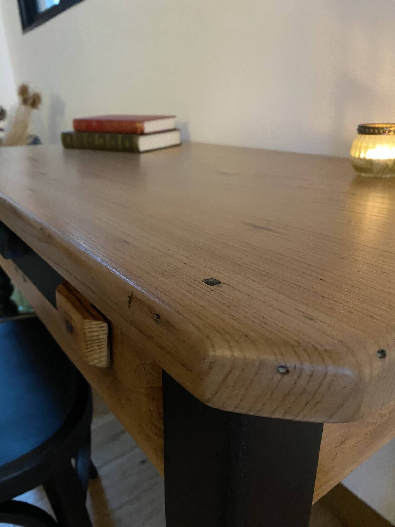 Farm table/desk + Bauman bistro chair