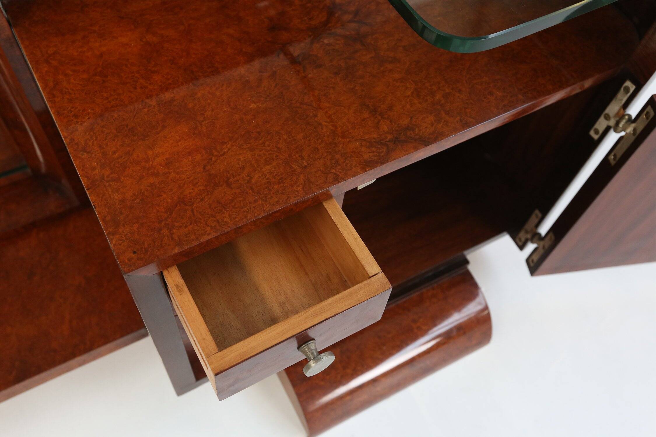 Art Deco Dressing Mirror by De Coene in Walnut Veneer, Belgium 1930s