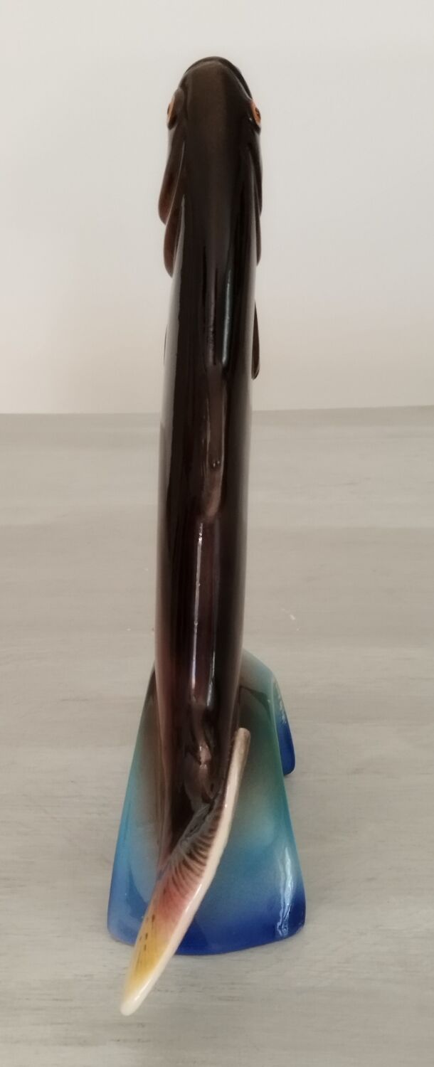 Vintage earthenware fish bottle