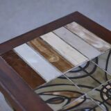 Ceramic and fir coffee table, 1960s