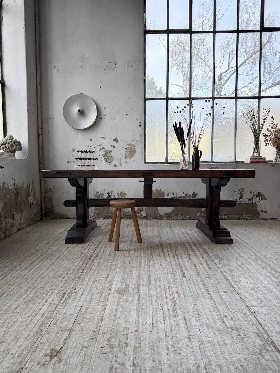 Table de monastère XXL en chêne, 19ème s.