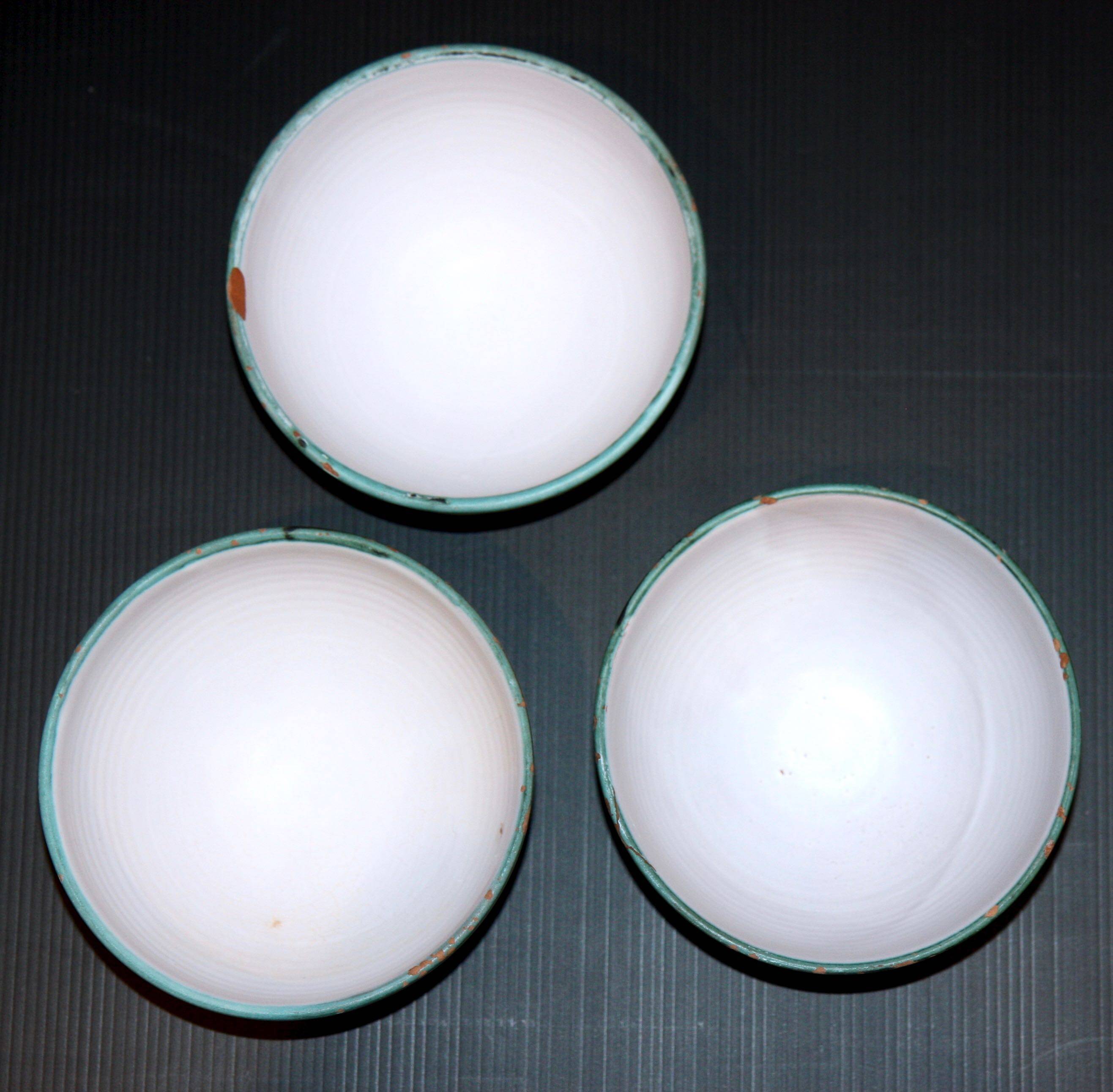 Three Robert Picault bowls, Vallauris ceramics from the 1950s.