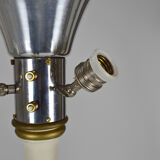 Lampadaire Art Déco en bois peint blanc et doré, 1925