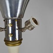 Art Deco floor lamp in white and gilded painted wood, 1925