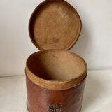 Leather collar box, circa 1900.