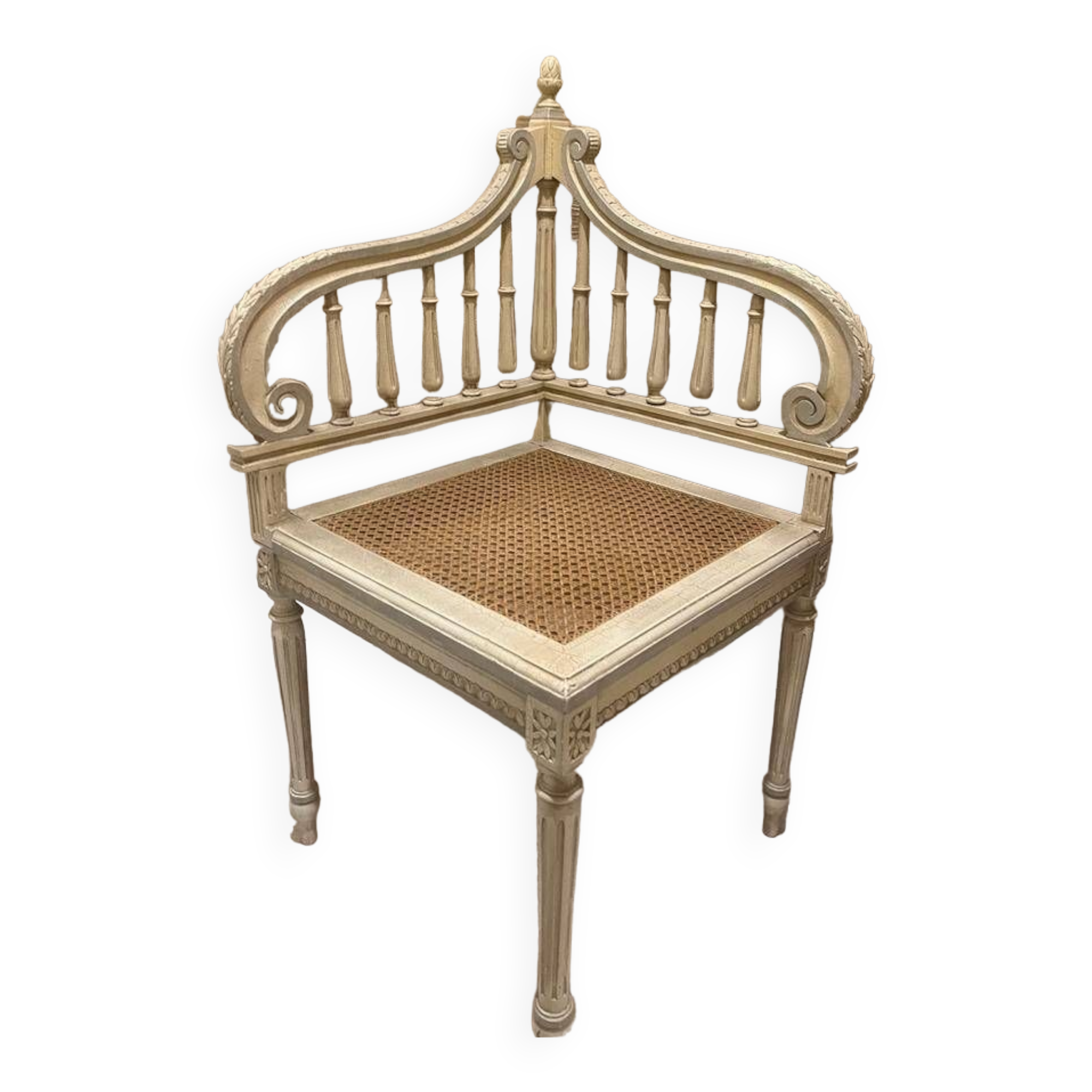 Louis XVI style wooden corner armchair