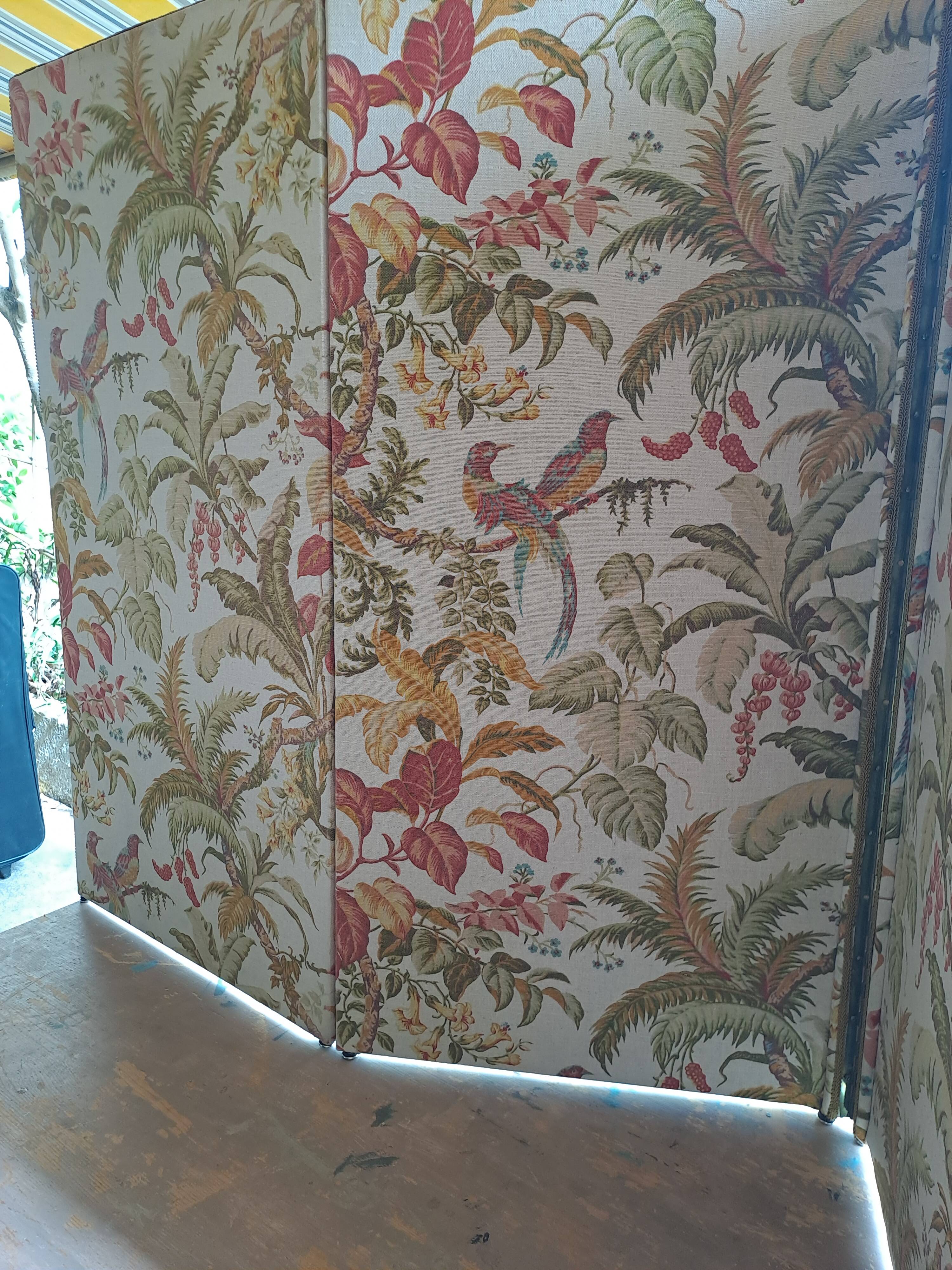 30'S French Tapestry Screen, XX-style classic printed canvas, 3 panels