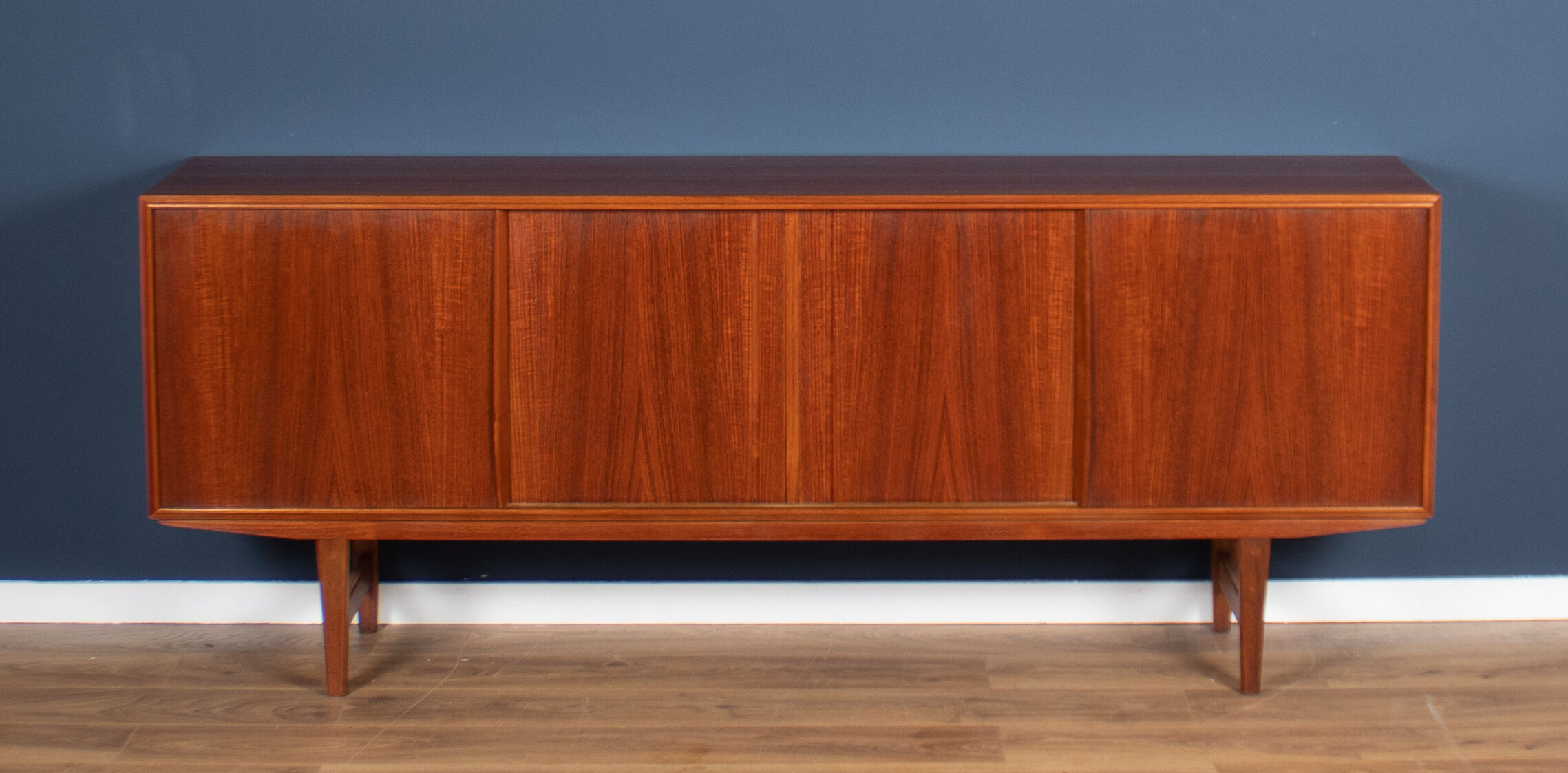 Teak 1960s mid century long Danish sideboard