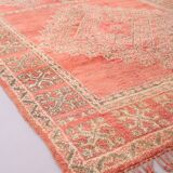 Pink Vintage Moroccan Rug 186 cm x 279 cm - Handmade Wool Rug - Berber Rug
