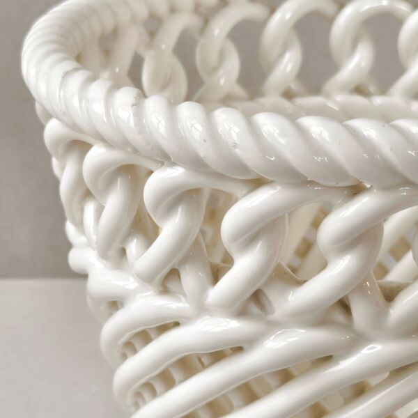 Cache-pot céramique tressée de Bassano 1960