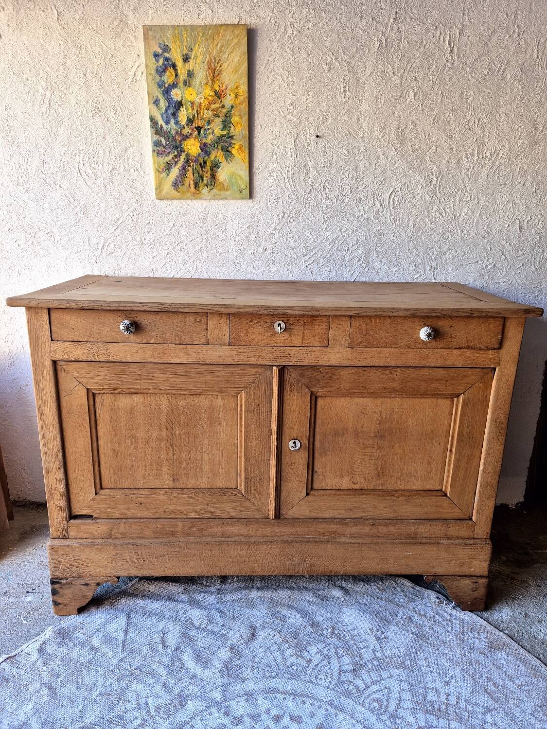 Vintage solid oak sideboard