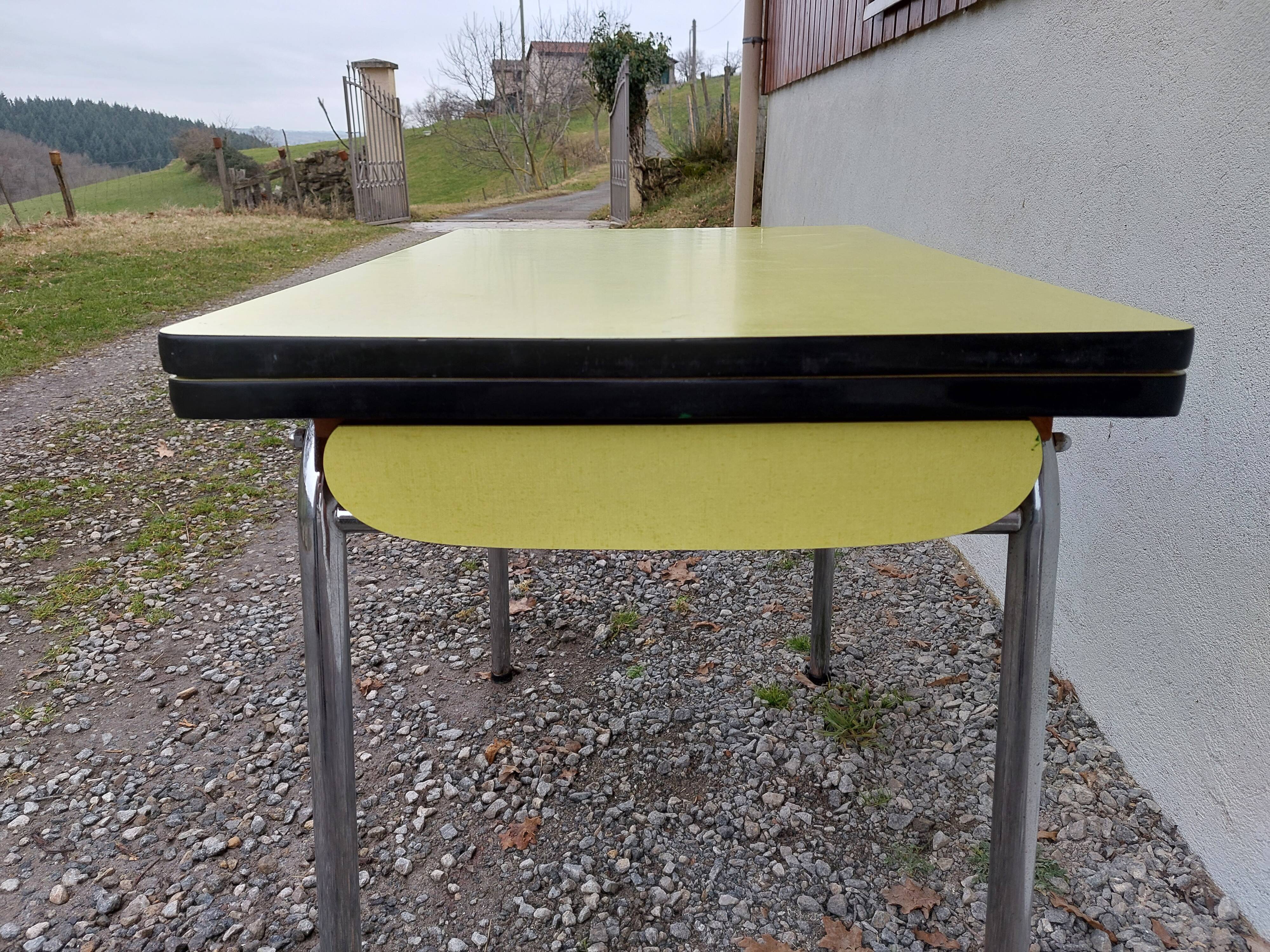 Yellow formica table