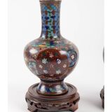 Pair of cloisonné bronze vases, china, xixth century