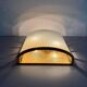 Large heavy glass wall light with a brass frame from the mid-century, 1950s, Italy.