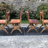Set of 4 vintage brutalist chairs by Bram Sprij, Netherlands 1960s. in beech.