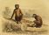 Original zoological board "Magot - Grand Papion - Ouanderou" Buffon 1840
