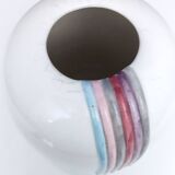 White Ceramic Vase with Hand Painted Details by Ambrogio Pozzi,