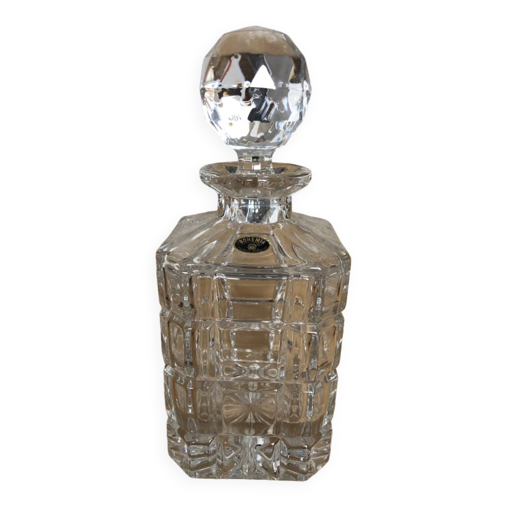 Bohemian crystal whiskey decanter from the 1950s