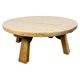 Rustic Solid Oak Coffee Table – Round Brutalist Style – Vintage European De