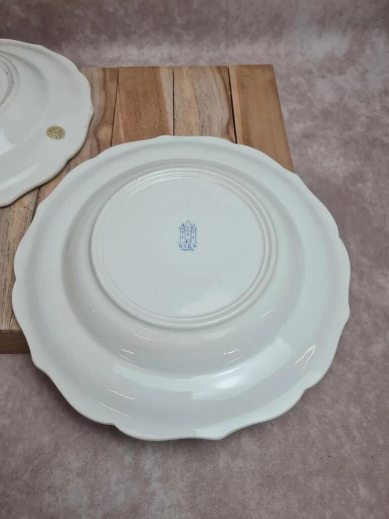 Pair of Gien plates model Rouen blue – classic decor