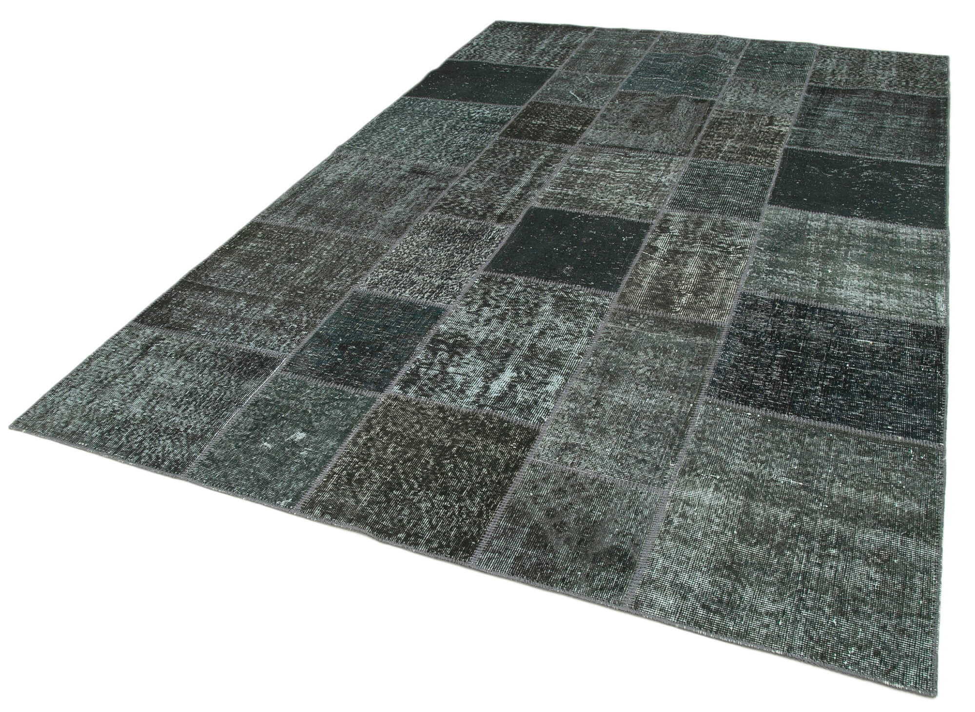 Tapis anatolien contemporain tissé à la main 200 cm x 300 cm tapis patchwork gris