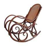 Rocking flesh curved wood and sitting in Art Deco cannage style