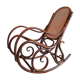Rocking flesh curved wood and sitting in Art Deco cannage style