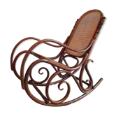 Rocking flesh curved wood and sitting in Art Deco cannage style