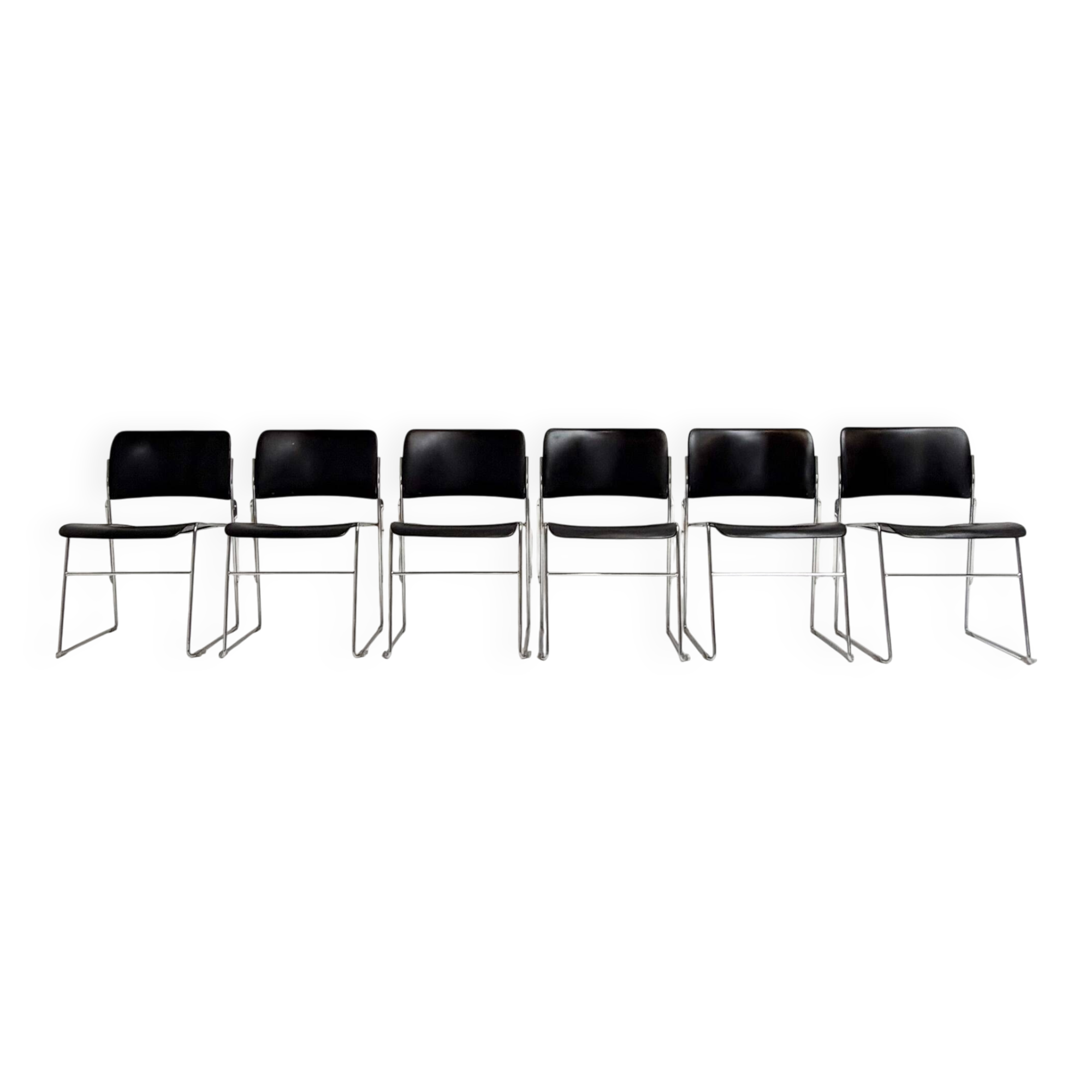 Set of 6 stacking chairs by David Rowland for HOWE, 1968