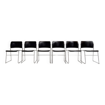 Set of 6 stacking chairs by David Rowland for HOWE, 1968