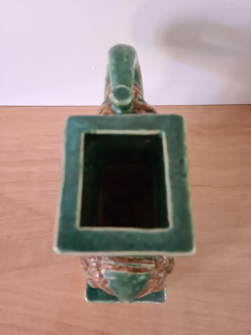 Enamelled ridge vase