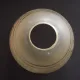 Set of 2 Vintage French Amber Patterned Glass Shades Frilled Edge