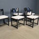 Vintage black wooden dining chairs, 1970s
