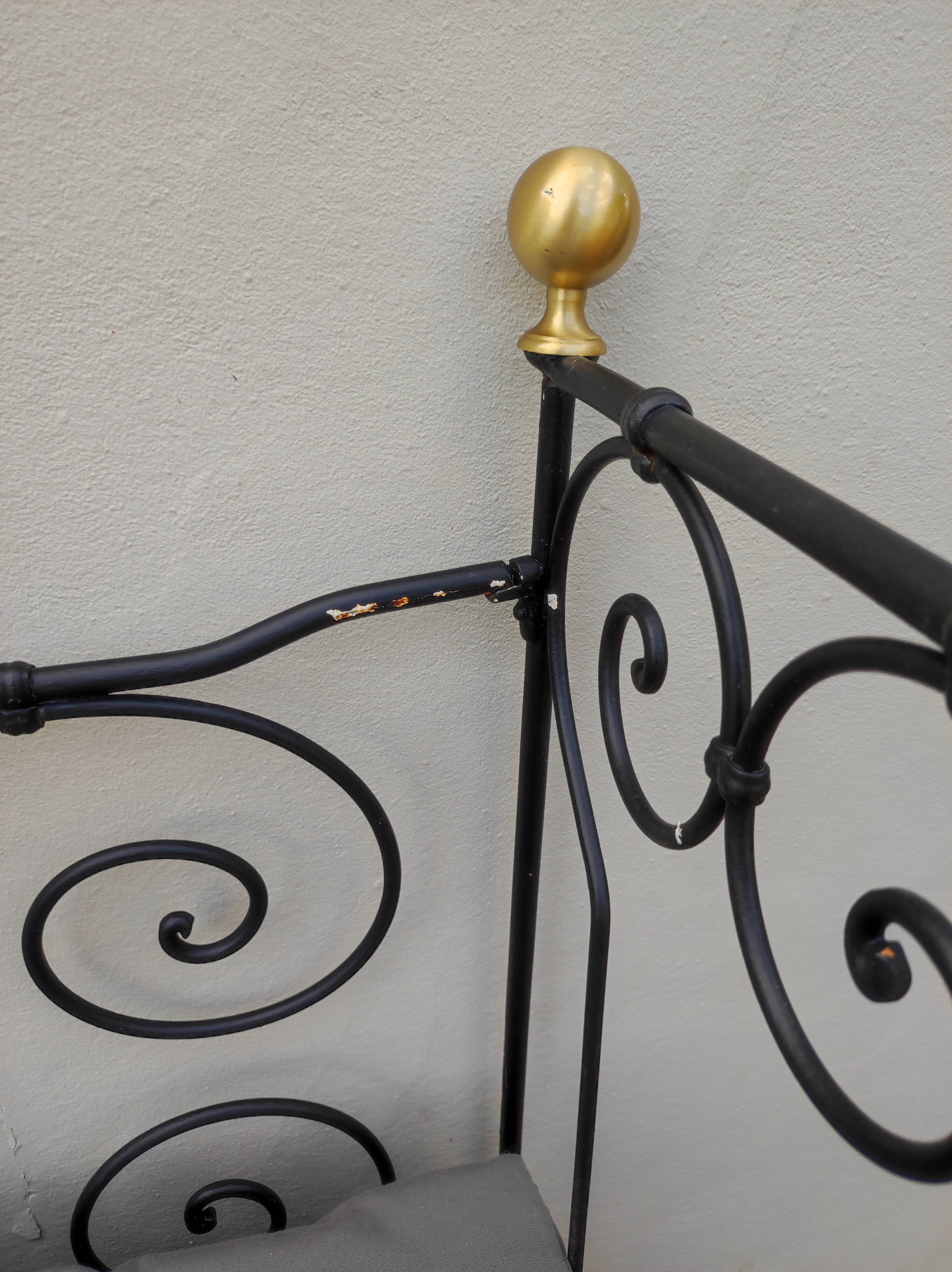 Wrought iron bed bench