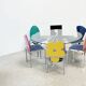 Set of 6 postmodern dining chairs by Salvati e Tresoldi for Omaggi / Saporiti